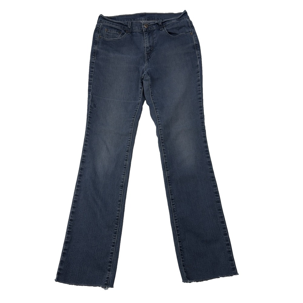 Levi's 505 Straight Leg Women's Size 6L‎ 28x34 Cropped Jeans Dark Wash Raw Hem
